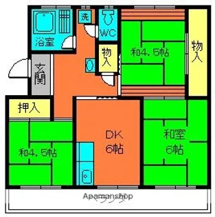 魚昌ハイツ【2階】の間取り