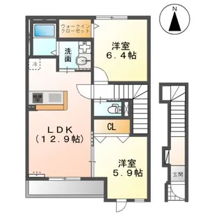 メゾンエクセル【203号室】の間取り