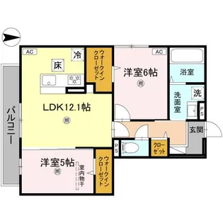 トゥールモンド曽我【1階】の間取り