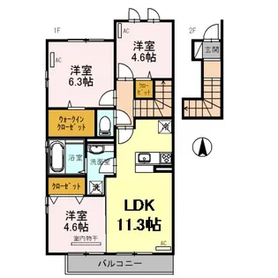 リヴェール メゾン【2階】の間取り