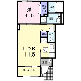 ボヌール【1階】の間取り