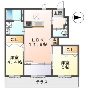 十市町新築アパート【107号室】の間取り