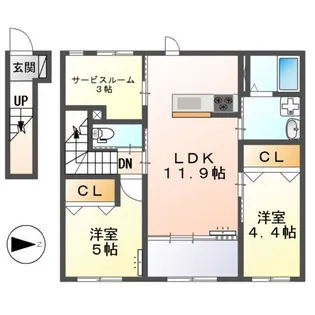橿原市十市町アパート工事【201号室】の間取り