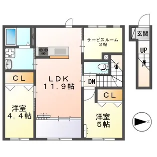 橿原市十市町アパート工事【202号室】の間取り