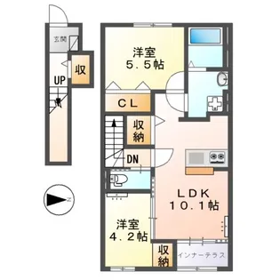 中曽司町新築アパート【201号室】の間取り