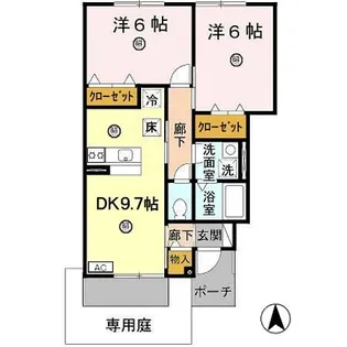 ル ヴェール【1階】の間取り