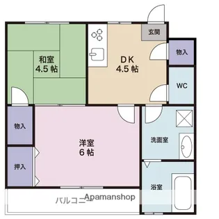 権内マンション2【2階】の間取り