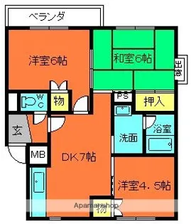 グランデージ【3階】の間取り