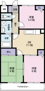 グランシャリオ桜井【3階】の間取り