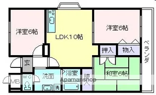 グリーンコロナル【406号室】の間取り