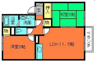 バードヒル A棟【2階】の間取り