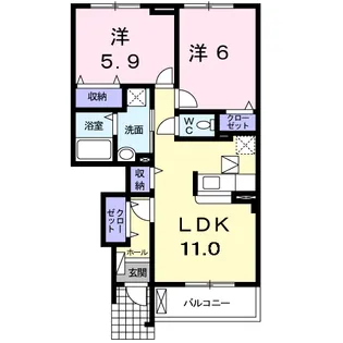プラシード セレノ C【1階】の間取り