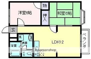 サニーコート(2LDK)【2階】の間取り