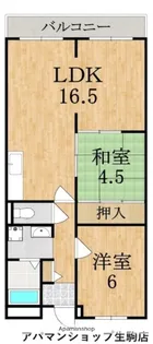 フローラル生駒【1階】の間取り