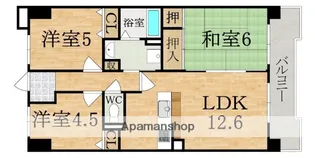 グリーンコーポ東生駒【7階】の間取り