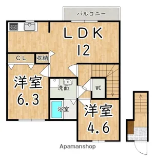 エスペランサ二上【2階】の間取り