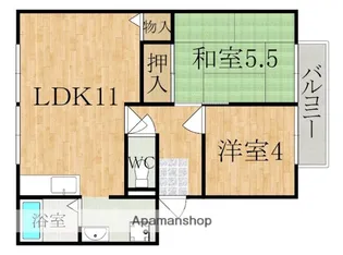 グランドゥールB【2階】の間取り
