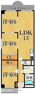 パストラール西大寺【3階】の間取り