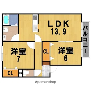 ガーデンハウス C棟【1階】の間取り
