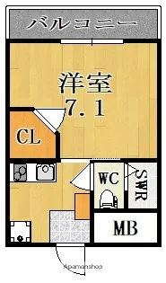 ドムール佐保川【1階】の間取り