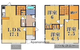 京都府木津川市州見台8丁目【一戸建】の間取り
