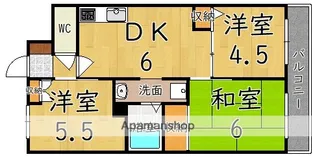 エバーグレース当麻【5階】の間取り