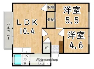 ラフィーネ當麻壱番館【2階】の間取り