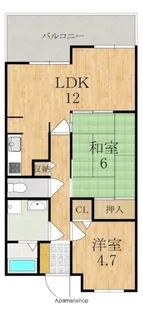 天理二階堂パーク・ホームズ【6階】の間取り