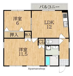 英和コーポNO,5【2階】の間取り