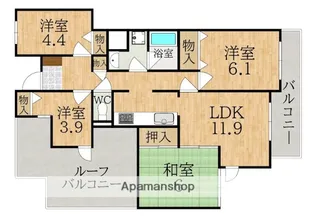 パーク・ノヴァあやめ池【5階】の間取り
