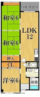 秋篠タウンハイツ【2階】の間取り