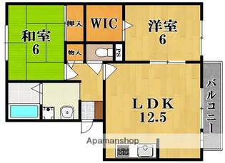 ロイヤルガーデン上牧B棟【1階】の間取り