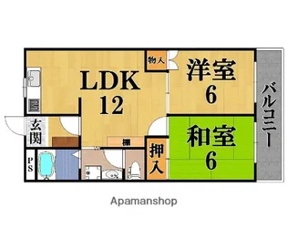 ボヌール西大寺B棟【3階】の間取り