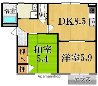 マノワール四条B【2階】の間取り