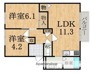 クレールコートA【2階】の間取り