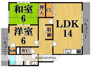 グリーンプラザマサキ【1階】の間取り