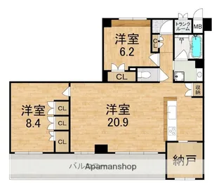 サンメゾン法隆寺【3階】の間取り