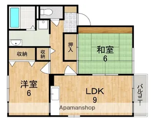ガーデンスクエア祝園A【2階】の間取り