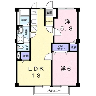 グランコート天理【2階】の間取り