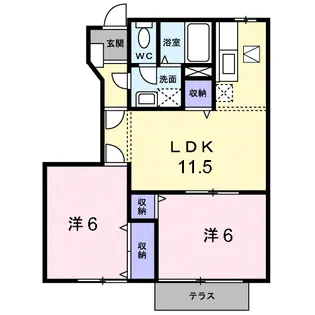 キャッスル B【1階】の間取り