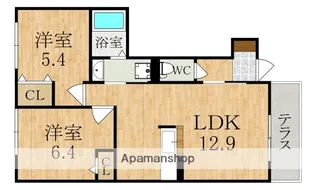 カーサレジオA・B【1階】の間取り