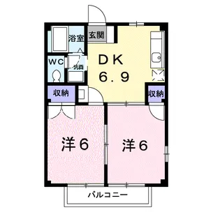 シャトレー富堂【201号室】の間取り