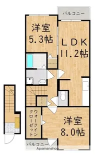 ル・シェル・ブルー 東館【2階】の間取り