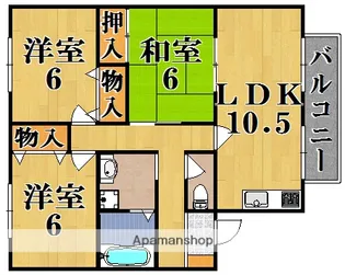 コーポヴェルディ【1階】の間取り