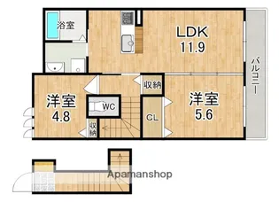 シャーメゾン オーヴェスト【2階】の間取り