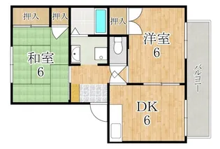 ヴィラージュ堀川D棟【2階】の間取り
