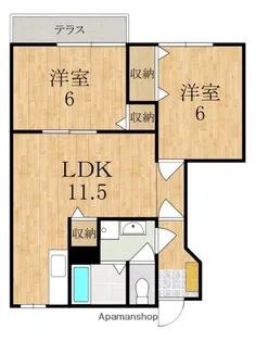 シャトーローリエC【1階】の間取り