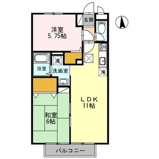 サンクコール朝和 B棟【2階】の間取り