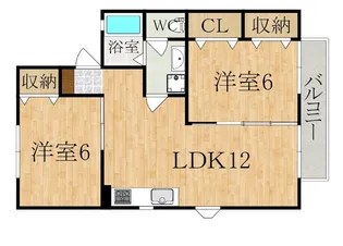 ジェンヌエルブB【2階】の間取り
