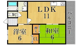 Rー16郡山ハイツII【2階】の間取り